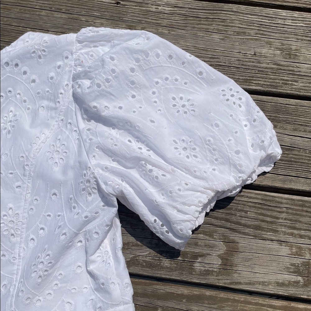 Express White Eyelet Romper - Picture 12 of 16